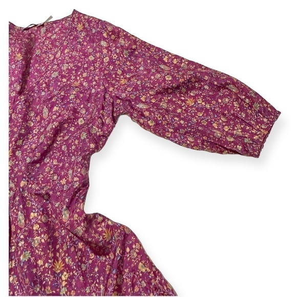 Mes Demoiselles Floral Print Silk Dress In Purple, Size 36EU/US4 - Picture 10 of 14